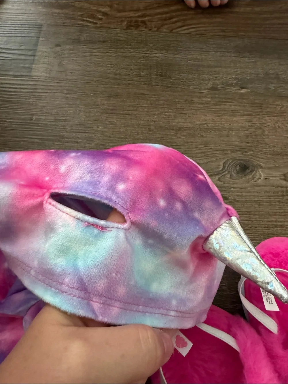 Build-A-Bear fuzzy tie dye robe and matching pink fuzzy slippers set